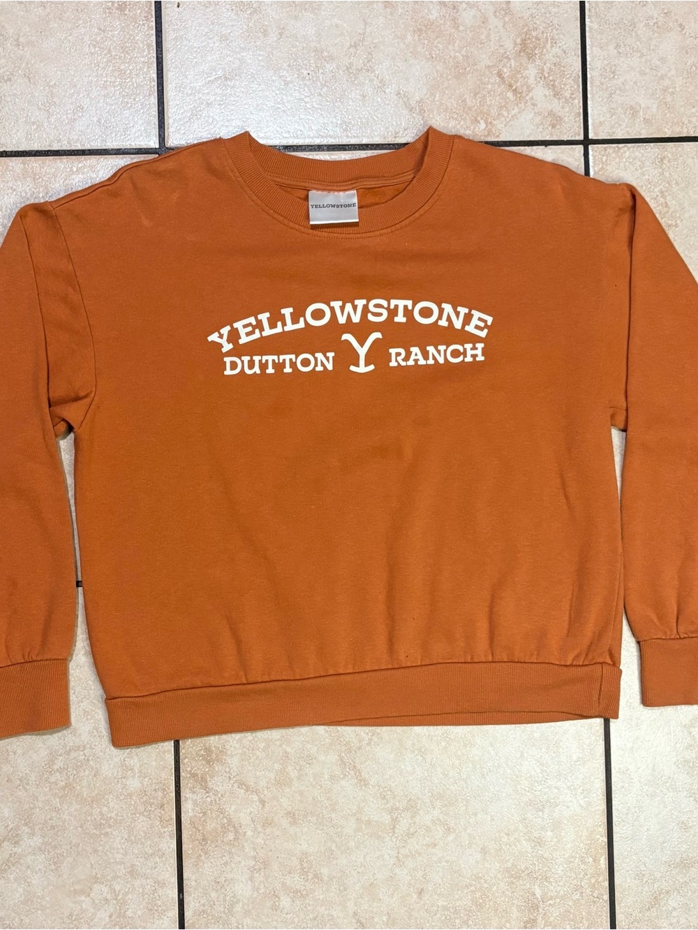 Yellowstone Dutton Ranch Rust Orange Crewneck Sweatshirt
